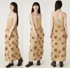 リリーブラウン　フラワーエンブロイダリーセットキャミドレス