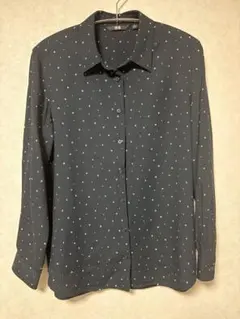 未使用品 UNIQLO ネイビー 小花柄 シャツ M