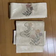 ♦️逸品　正絹　波と花　二重太鼓の作り帯 メルカリ