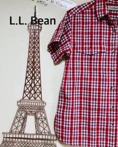 L.L.Bean エルエルビーン 半袖チェックシャツ レッド メンズ　レディース