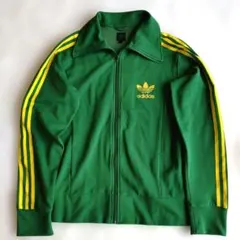 adidas アディダス　トラックジャケット　グリーン×イエロー　Lサイズのサムネイル
