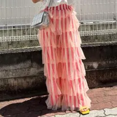 #フリルパンツ#ウェストゴム#派手