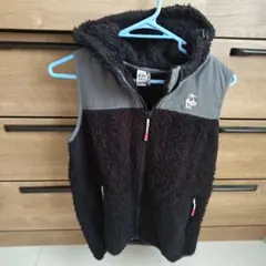 最終お値下げ　CHUMS フード付きボアジャケット M 黒/グレー