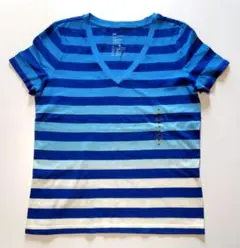 Gap Mサイズ　 青 ストライプ Tシャツ　コットン100%