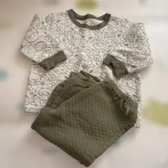 kao様　ユニクロベビー動物柄キルトコットンパジャマ90㎝