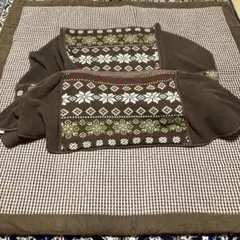 こたつ掛布団 こたつ敷布団　セット　ブラウン 幾何学模様