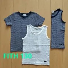 FITH 130ストライプ半袖１枚 タンクトップ２枚 ネイビーホワイトボーダーのサムネイル