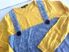 ミニオン ミニオン柄 イエロー グレー オーバーオール 長袖トップス サイズM