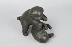 名工 仔犬遊戯 光 作 仔犬 銅製 犬の置物 ブロンズ像 美術品 FG1-14 名工 仔犬遊戯 光 作 仔犬 銅製 犬の置物 ブロンズ像 美術品 FG1-14