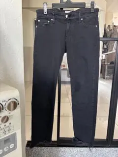 UNGRID ブラック スキニージーンズ ダメージ加工