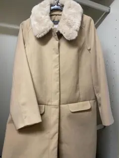 grove ベージュ ロングコート ファー取り外し可