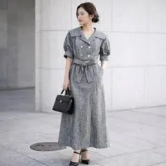 LILY BROWN ダブルブレスト トレンチワンピース グレー Mサイズ