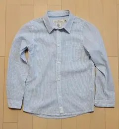 H&M L.O.G.G. 青白ストライプ 長袖シャツ US 7-8Y