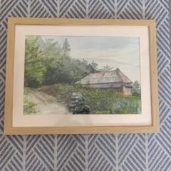 西嶋勝之による山の表現が美しい木版画「八釣の里」 額装済み - メルカリ