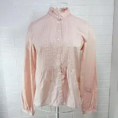 natural futureピンク フリル付き 長袖シャツサイズs相当 M219