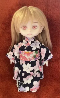 セリアドール 11cm 着物と帯セット　 桜柄のサムネイル