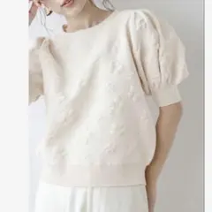 Lajour made in Japan 花柄サマーニット M/L