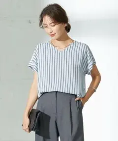 日本製【iCB】洗えるストライププリントカットソー　SIZESのサムネイル