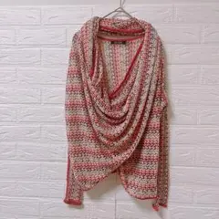 NIC+ZOE [M] 赤 カーディガン ストール 羽織り 冷房対策 日焼け対策