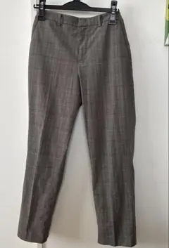 UNIQLO スマートアンクルパンツ ストレッチMブラウン チェック柄