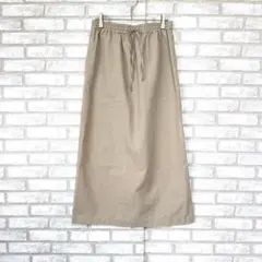 ショコラフィネローブ　ロングスカート　ベージュ　ウエストゴム　Fのサムネイル