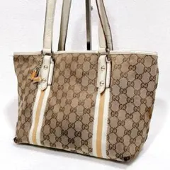 極美品】GUCCI GGキャンバス シェリーライン ハンドバッグ チャーム