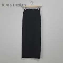 Alma Design リブタイトスカート ブラック