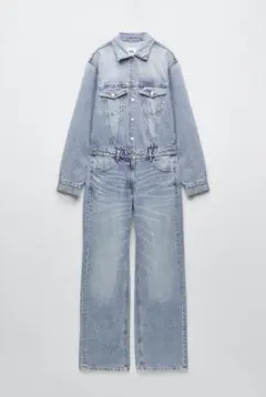 ZARA デニム　TRF ジャンプスーツ　オーバーサイズ　S