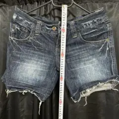 ダークブルー デニムショートパンツ