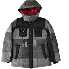 PAGELO パジェロ　パッチワーク ダウンジャケット　Mサイズ　グレーのサムネイル