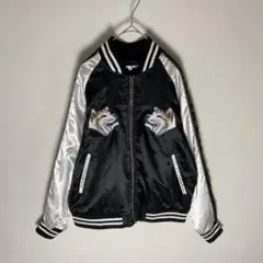 ベイクレスト TOKYOスカジャン サテン 柴犬刺繍 背面刺繍デザイン M