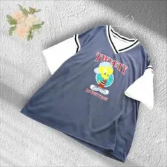 ルーニー・テューンズ Tシャツ レイヤード風 ゆるダボ L ユニセックス