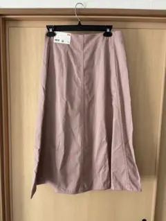 UNIQLO ピンク コットンフレアミディスカート ウエスト70cm