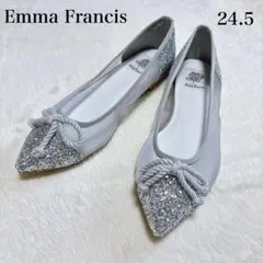 【新品】Emma Francis フラットバレエシューズ　シルバーチュール