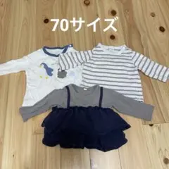 長袖Tシャツ 70-80サイズ 女の子 西松屋/SIMPLE FREE/イオン