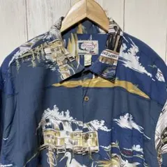 USA製 90s ヴィンテージ アート デザイン レトロ 総柄 半袖シャツ XL