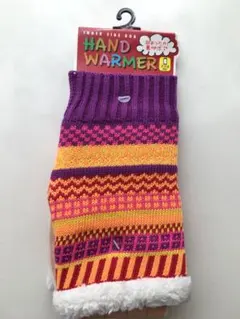 ニット調★ハンドウォーマー　カラフル　個性的派手　レディース　指なし手袋　冬小物