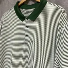 NIKE GOLF ボーダーポロシャツ XL グリーン 半袖 ビッグシルエット