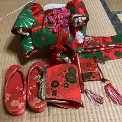 七五三小柄七歳フルセット　帯幅14、5センチ　草履21センチ