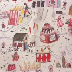 【ハギレ】acufactumプリント生地36cm×25cm「ファンタジーシティ」