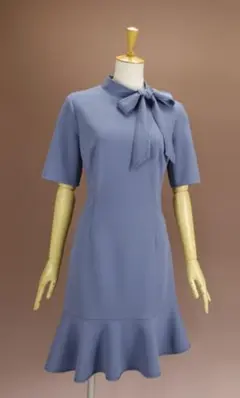 新品 アドリアナパペル 4/9号 ブルーグレー ワンピース パーティド