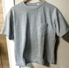 グローバルワーク　メンズ USAコットン使用　胸ポケットつきTシャツ グレー