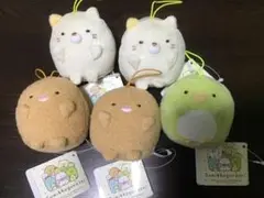 すみっコぐらし　ばんざい　ゴムひも付き　マスコット　ねこ　とんかつ　ペンギン？