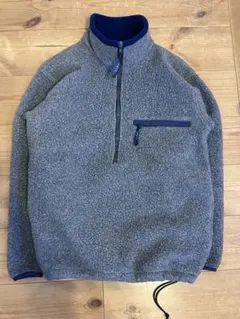 LL Bean グレー　ボア　フリースジャケット、ハーフジップ　80~90s