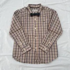 B:MING BY BEAMS セレモニー ボウタイ付 チェック シャツ 120