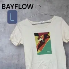 BAYFLOWベイフロー　プリント　半袖　Tシャツ　クリーム系　サイズ3