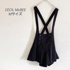 CECIL McBEE ショート丈サロペット Mサイズ ブラック