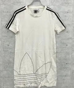 adidas 古着 3本ライン ビッグ トレフォイル ロゴ Tシャツワンピース
