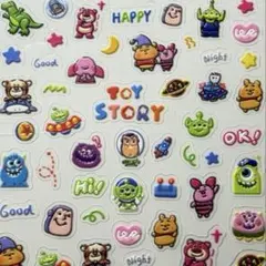 ネイルシール 5D立体 トイストーリー くまのプーさん ディズニー キャラクター