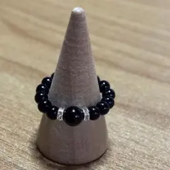 天然石・ビーズリング・モリオン・オニキス・1948